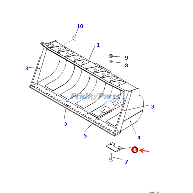 Placa 423-70-22140 para cargador Komatsu WA320-7 WA320-8 WA380-5 WA380-6 WA380-7 WA380-8 WA400-3A WA400-5 WA350-3A WA420-3 WA380-3 WA380-3L Para KOMATSU