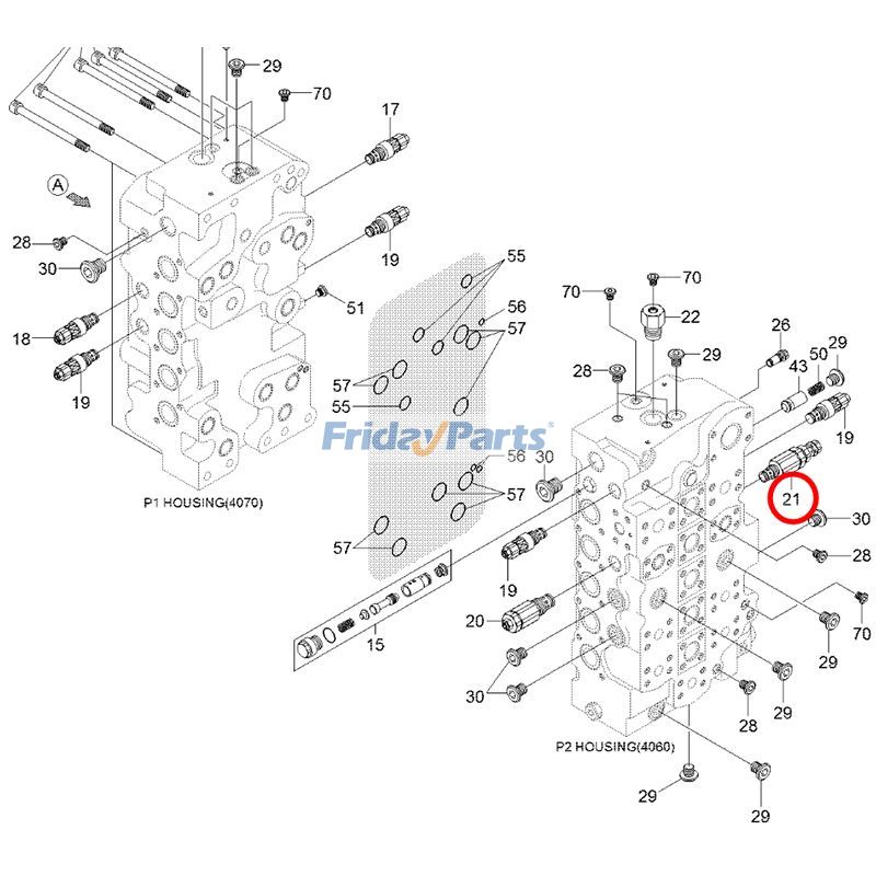 Port Relief Valve for Excavator