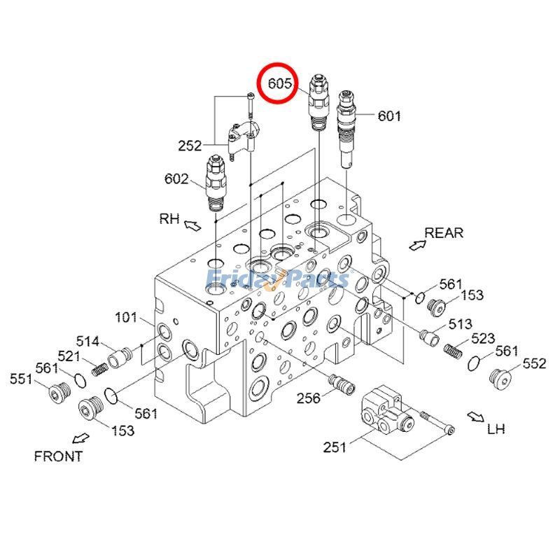 Port Relief Valve for Excavator
