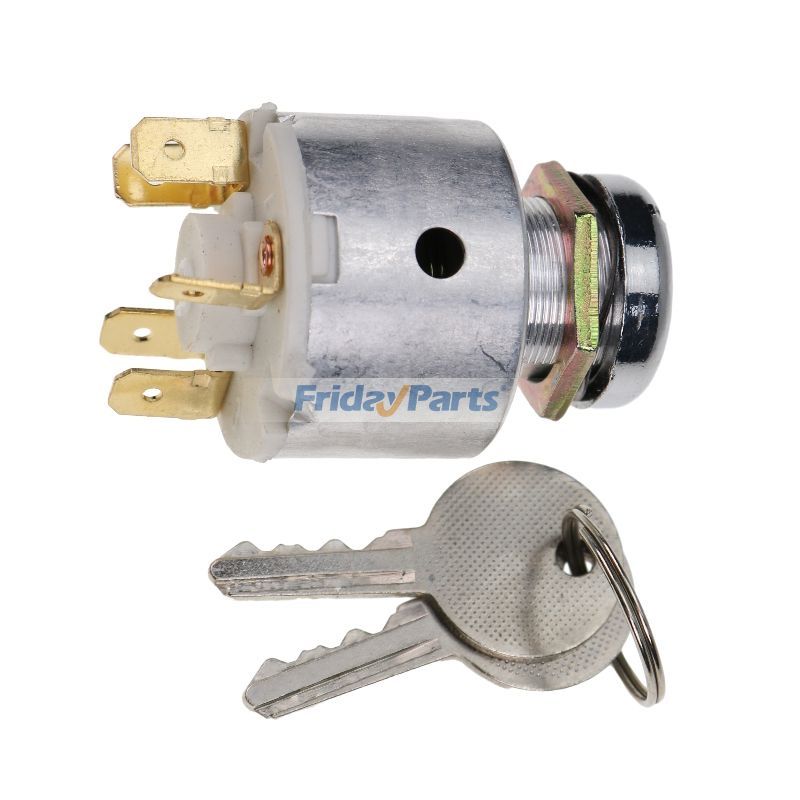 Interrupteur d'allumage et de démarrage à 3 positions et 5 bornes avec 2 clés pour voiture, bateau, remorque, pellepour Tracteur,Véhicule