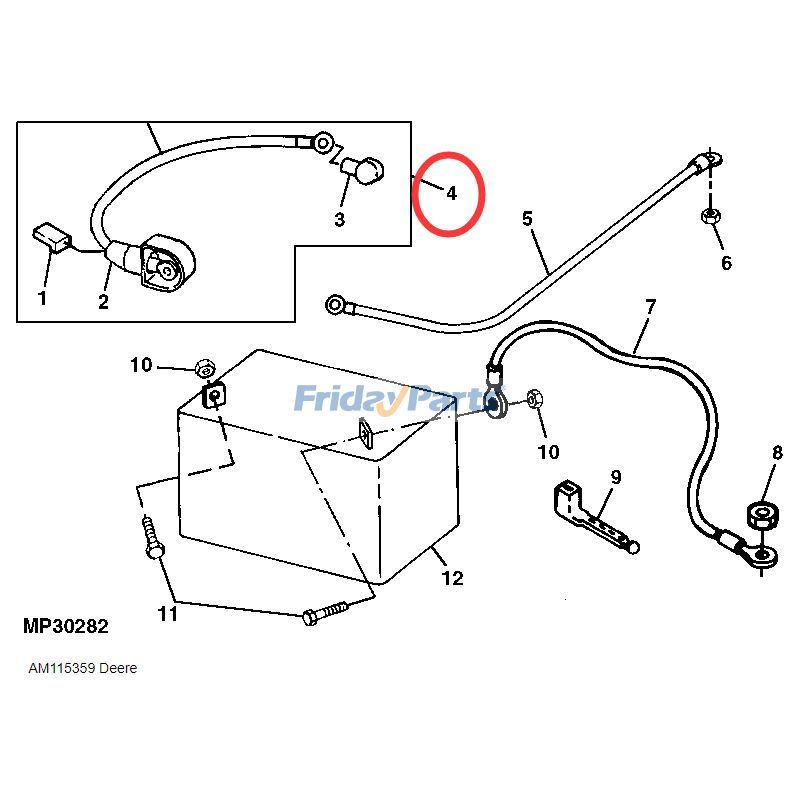 Positive Battery Cable for Tractor