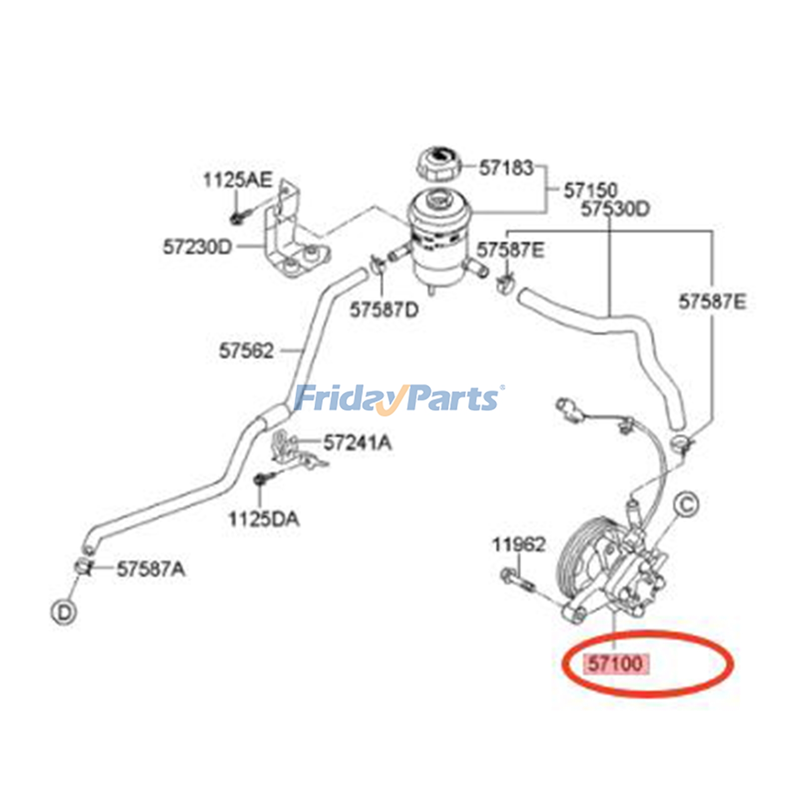 Power Steering Pump with Pulley For HYUNDAI,For Kia Vehicle