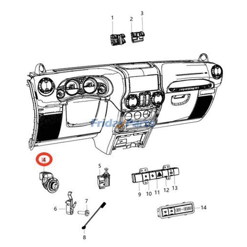 Elektrischer Spiegelschalter 56046631AA für 2011-2014 Dodge Challenger 2011-2018 Jeep Wranglerfür Für Dodge,Für Jeep