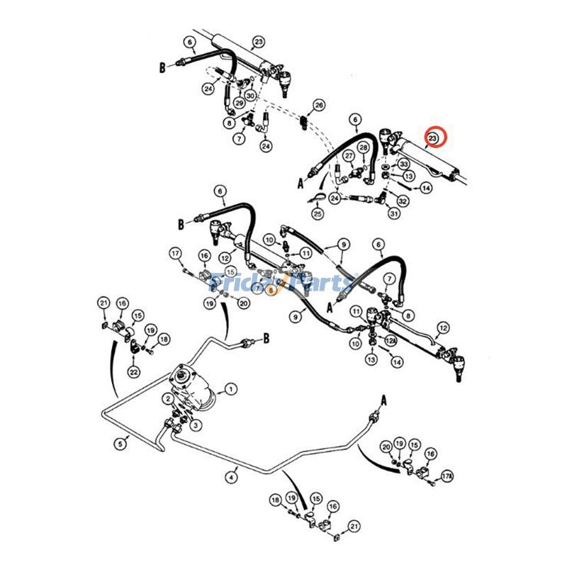 Power Steering Cylinder For CASE Forklift,Loader
