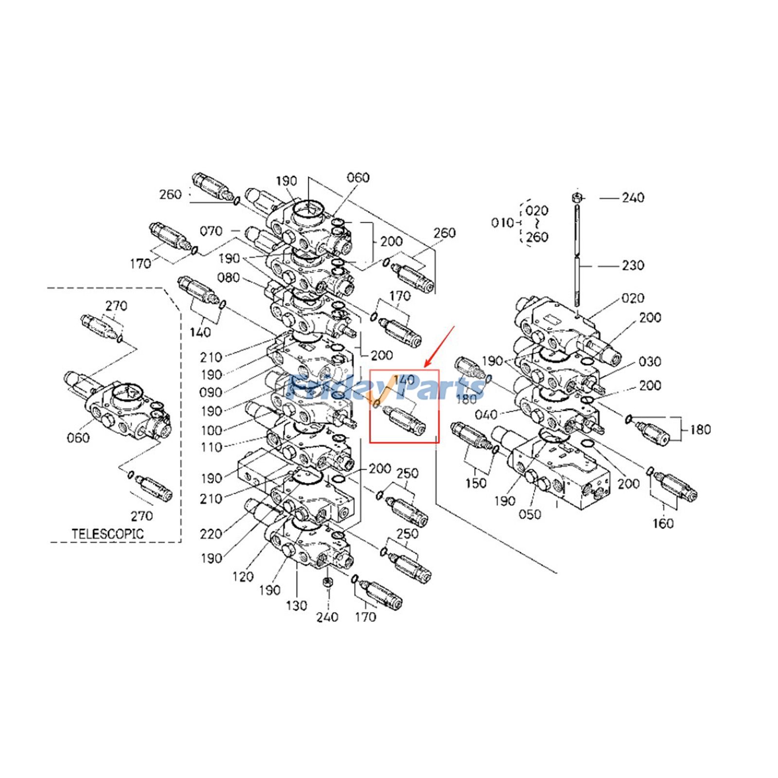 Pressure Relief Control Valve for Excavator