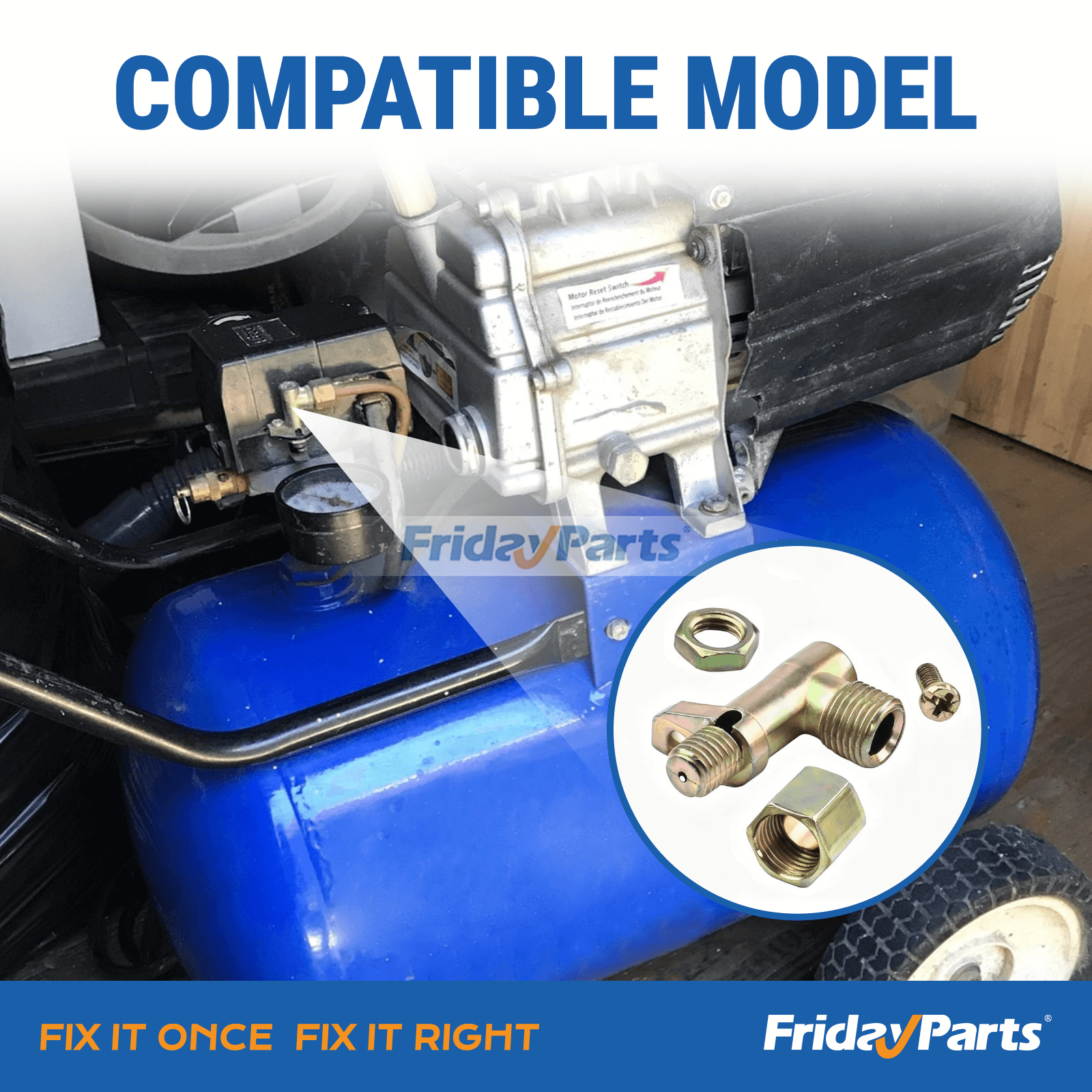 Pressure switch unloader valve CW212400AV installed on Campbell Hausfeld EX801500 air compressor