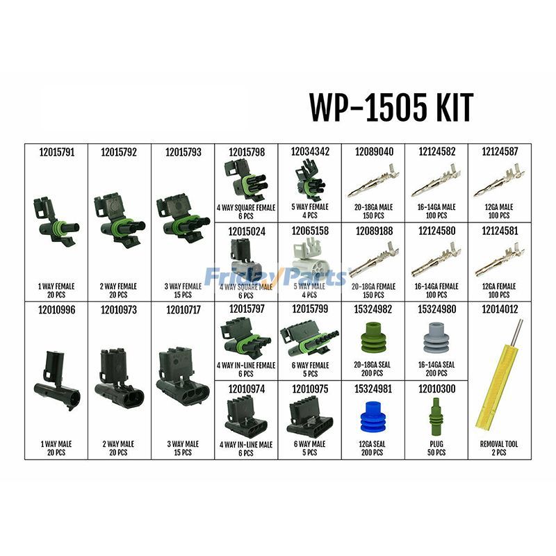 WP-1505 Pro Weather Pack Connector Kit With T-18 Crimp Tool for Others