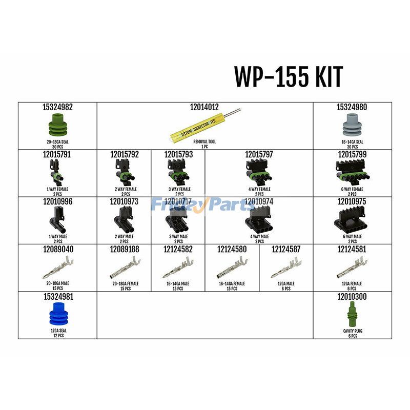 WP-155 - Kit de connecteurs Pro Weather Pack avec outil de sertissage T-18pourPour AUTRE MARQUE