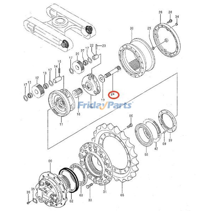 Eje de hélice 2028798 para motor John Deere 4045, excavadora Hitachi EX100-5 EX120-5 de FridayParts