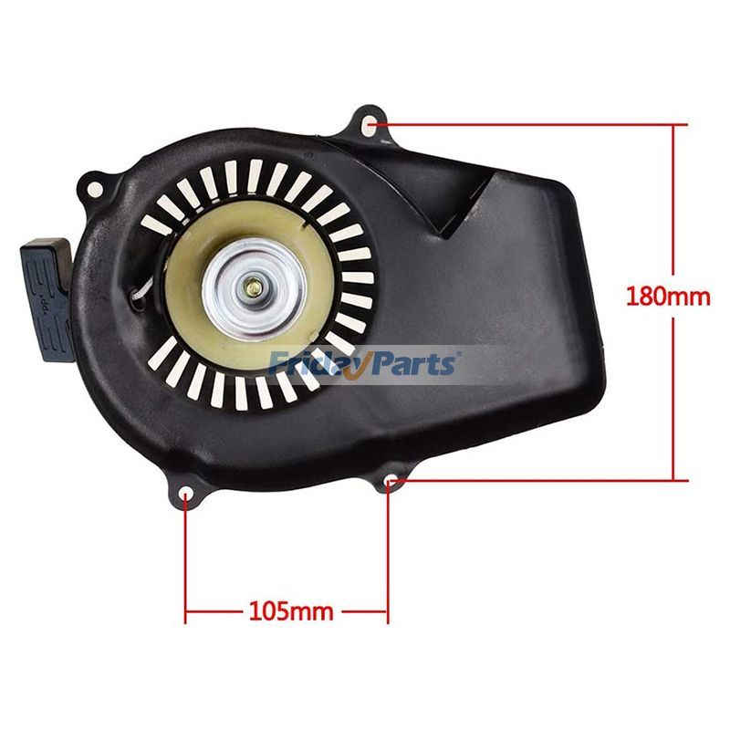 Pull Start Black Recoil Starter 2-Stroke Lawn Motor for Generator