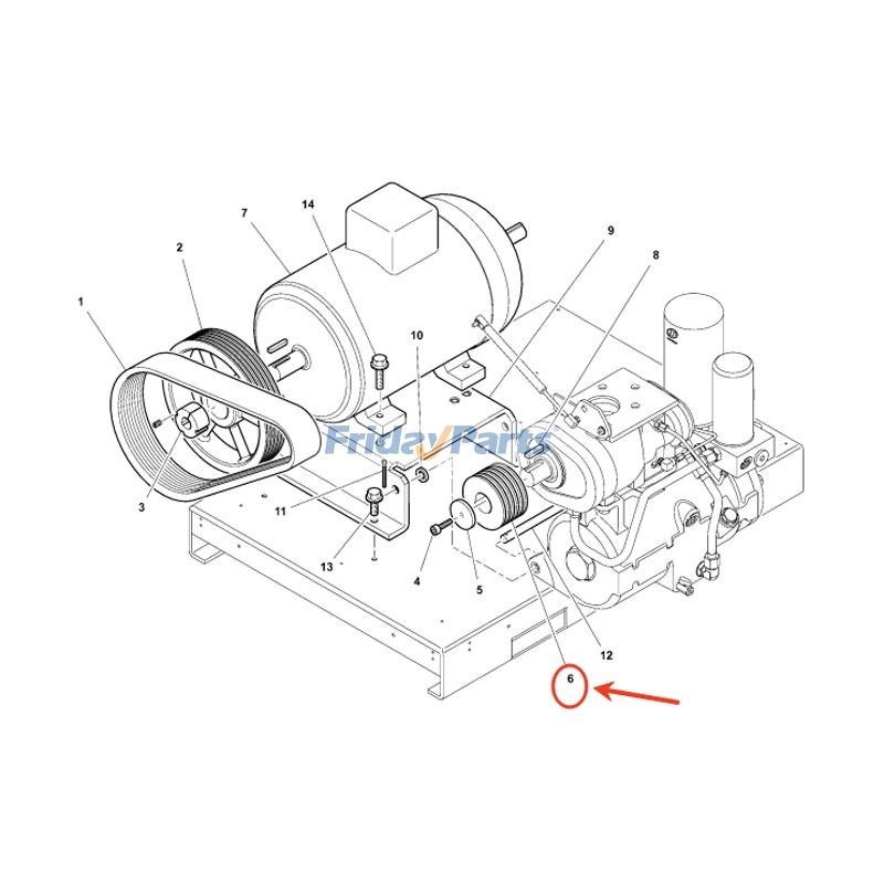 Polea 22107718 para compresor de aire Ingersoll Rand UP5S11 UP5S15 UP5S18 UP5S22 UP6S15 UP6S20 UP6S25 UP6S30 UP511 UP515 UP518 UP522. Calidad superior con 3 años de garantía. Para Ingersoll Rand