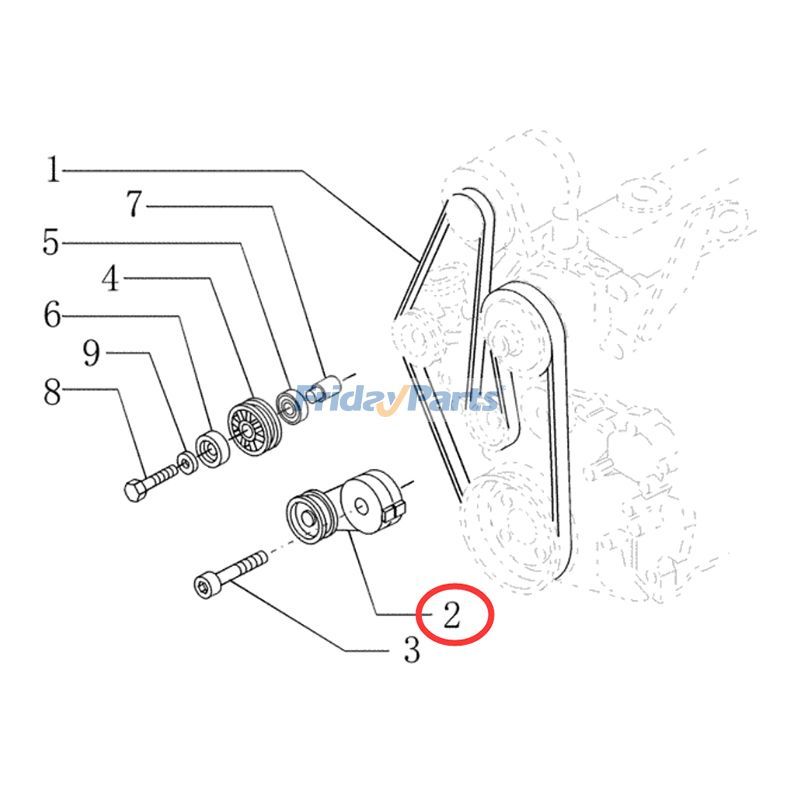 Tensor de correa 87801689 para tractor Ford New Holland 5640 6640 6640O 7740 7740O 7840 7840O 8240 8340 TS100 TS110 TS115 TS90 para Tractor,Otros Para Ford,Para New Holland FridayParts