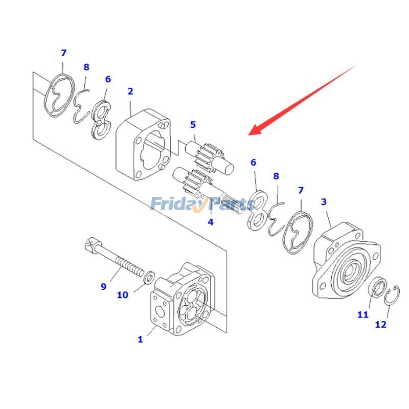 Pump Assembly 234-60-65300 for Komatsu Grader GD705A-4 GD705A-4A-N