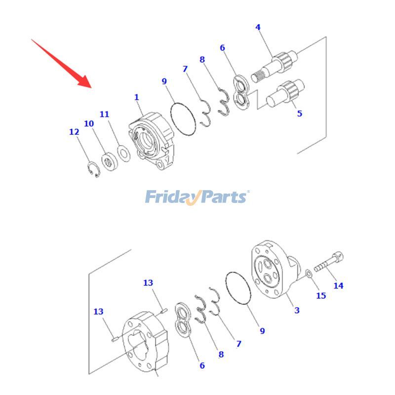 Compra Conjunto de bomba 705-22-26260 para excavadora Komatsu D41E-BB-6C D41P-6 D41E-6 en Fridayparts