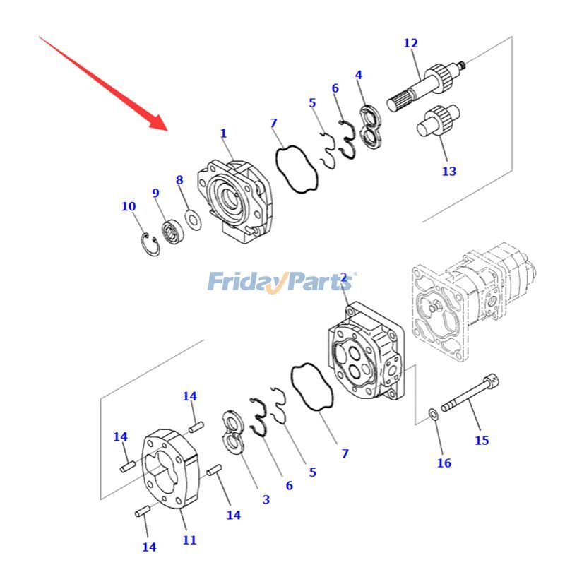 Conjunto de bomba 705-58-33010 para camión volquete Komatsu HM300-5 HM300-3 HM300-5E0 Para KOMATSU
