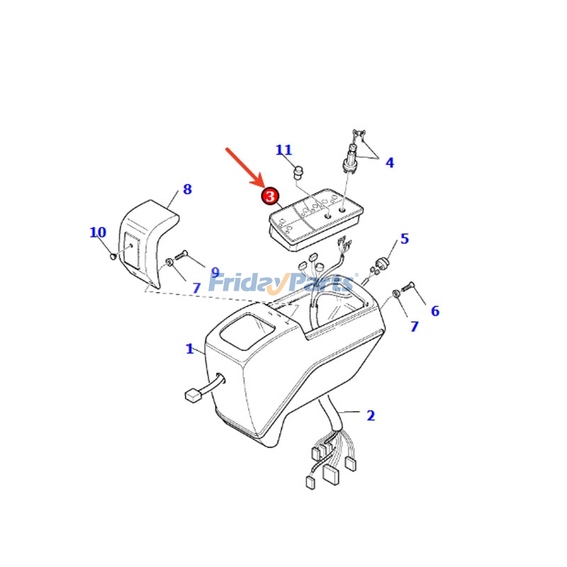 Panneau à boutons-poussoirspour Pelle