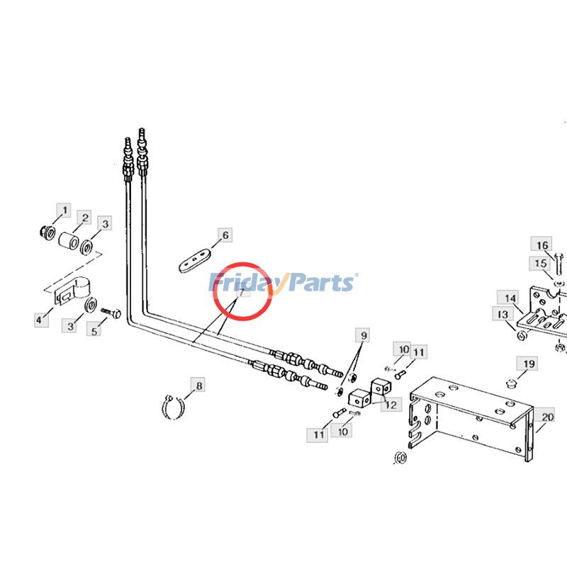 Cable de empuje y tracción AW27924 AW22482 para cargadora John Deere 146 L158 168 175 245 240 260 280 para Pala cargadora Para JOHN DEERE FridayParts
