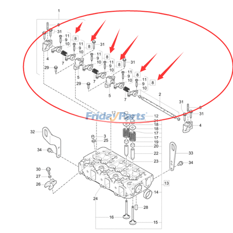 Rocker ArmAssy for Yammar for Engine