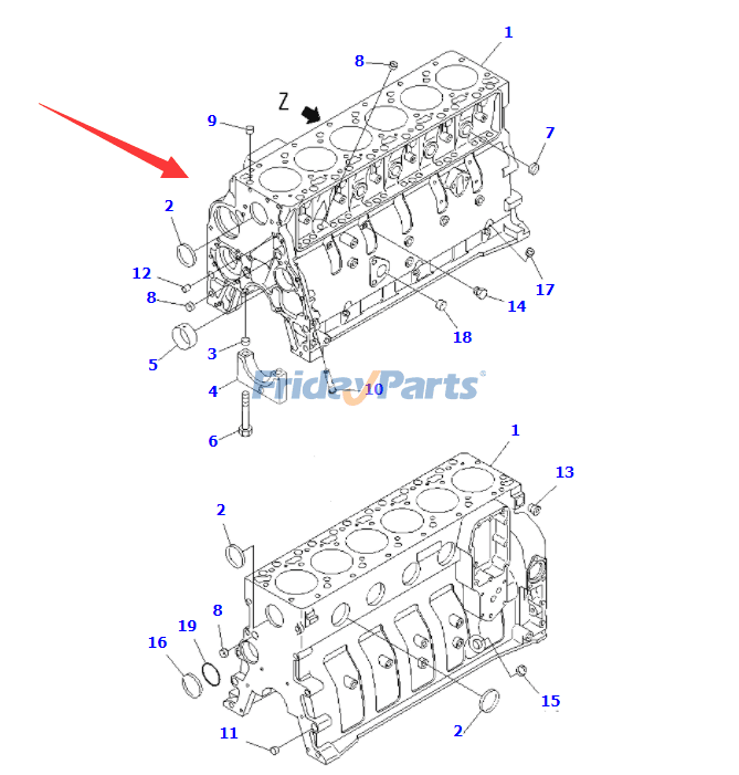 FridayParts Oil Cooler Cover 6D105 6D108