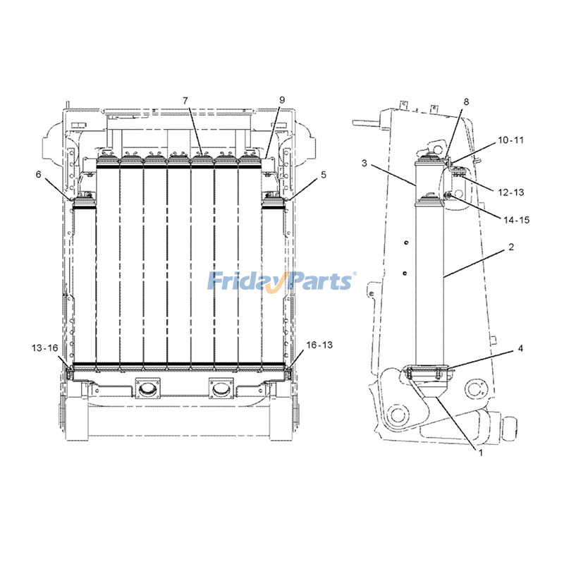 Radiator 163-4064 for Caterpillar Engine 3306 3406 3406C CAT Tractor ...