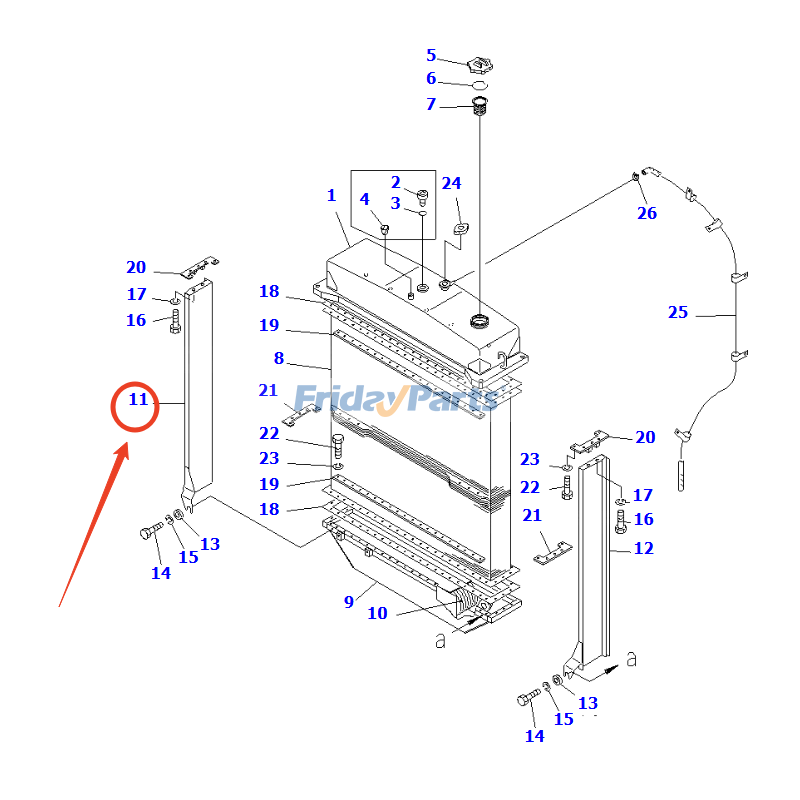 Radiateurpour Bulldozer,Moteur