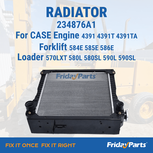 2376al Radiator Radiator 234876A1 for CASE Engine 4391 4391T 4391TA Forklift 584E 585E ...