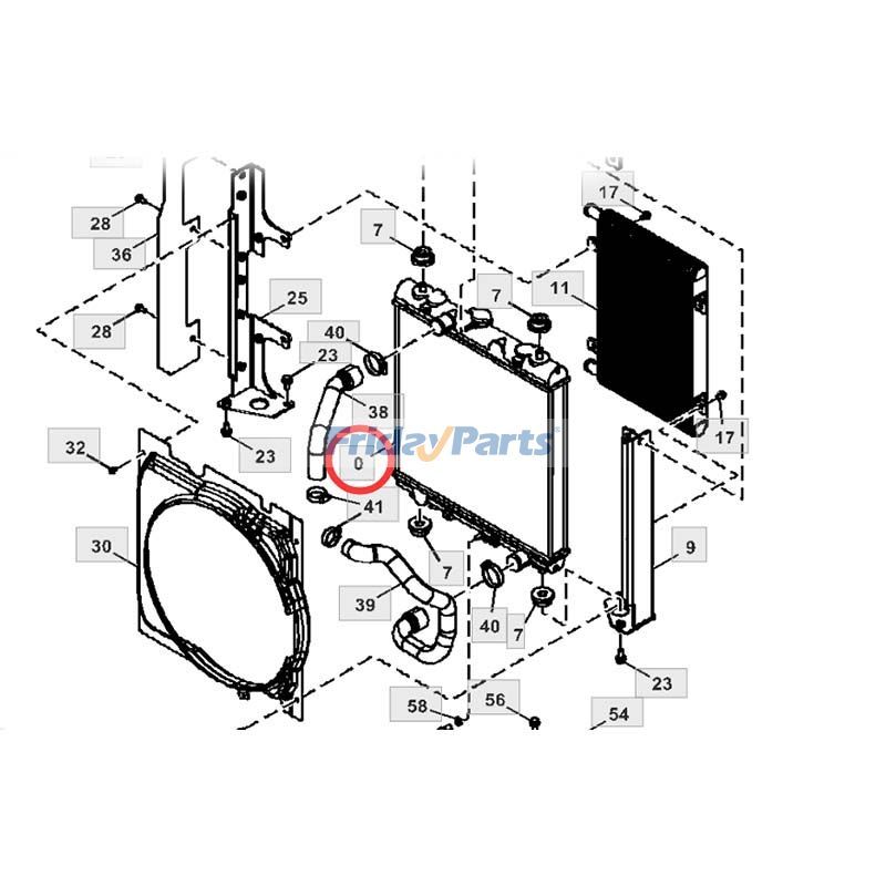 Water Tank Radiator 4681353 for John Deere Excavator 50D for less
