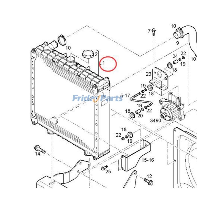 FridayParts Kühler für Kubota Iveco