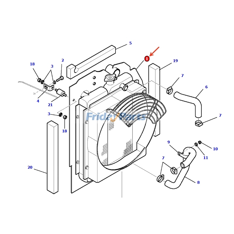 FridayParts Kühlerbaugruppe