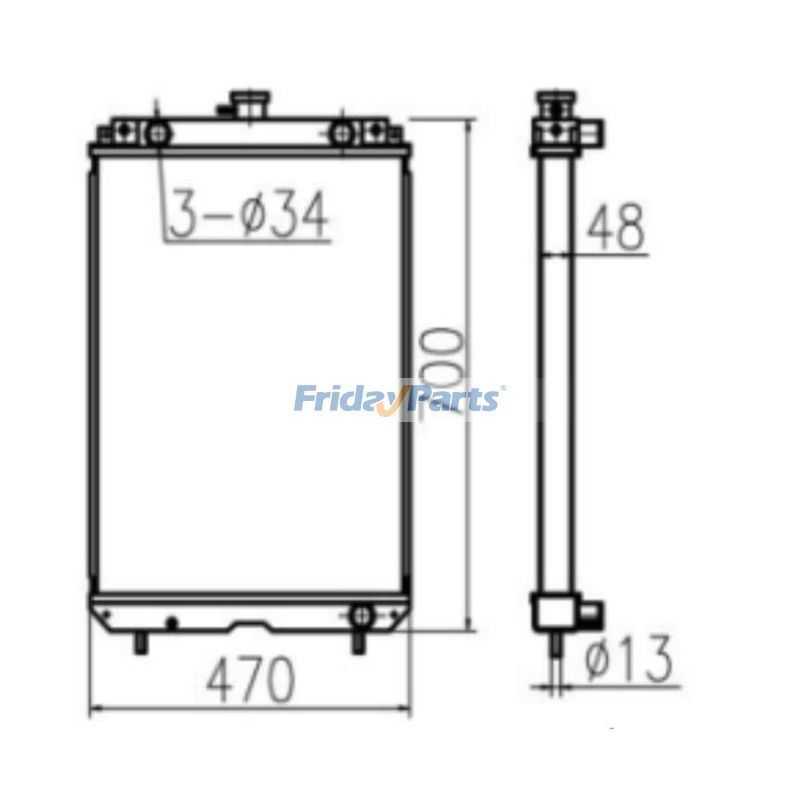 Radiador Assy RD401-42304 para escavadeira Kubota U-45 para Escavadora 