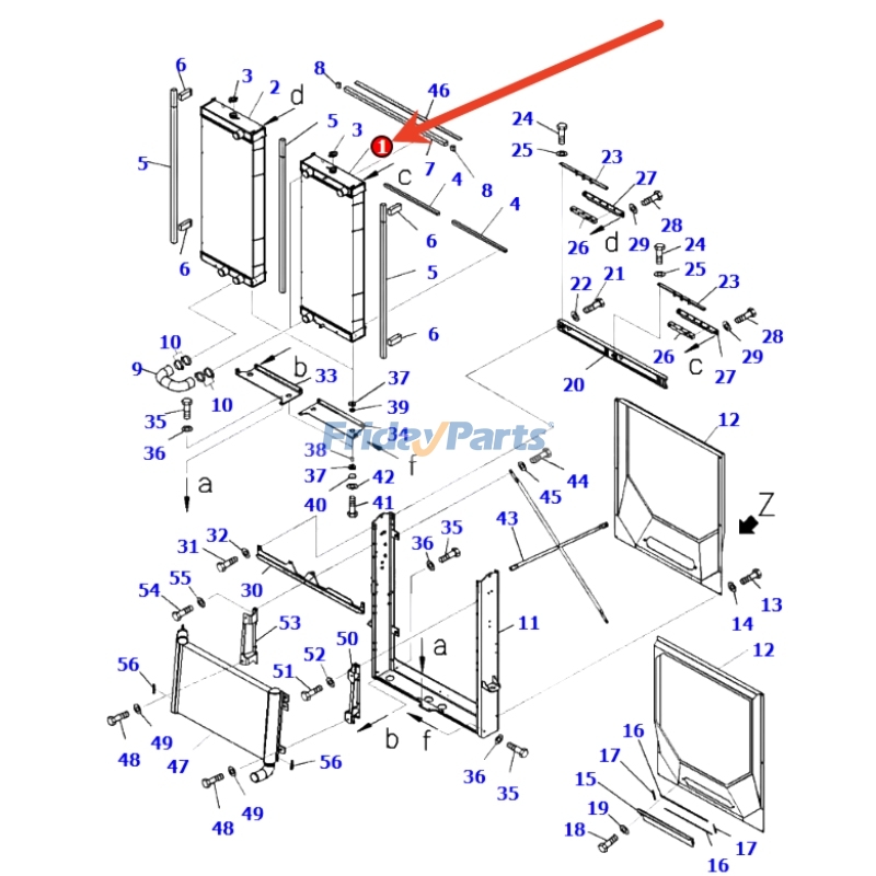 Conjunto de núcleo de radiador 421-03-51110 para cargadora Komatsu WA470-7 Para KOMATSU