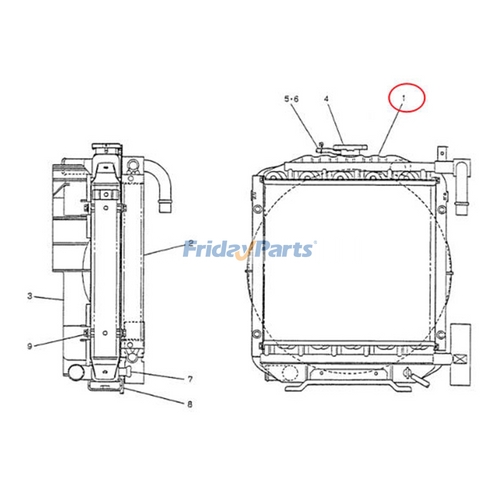 Case Dozer Radiator Radiator PY05P00002S001 for CASE Mini Crawler Excavator 50 CX50
