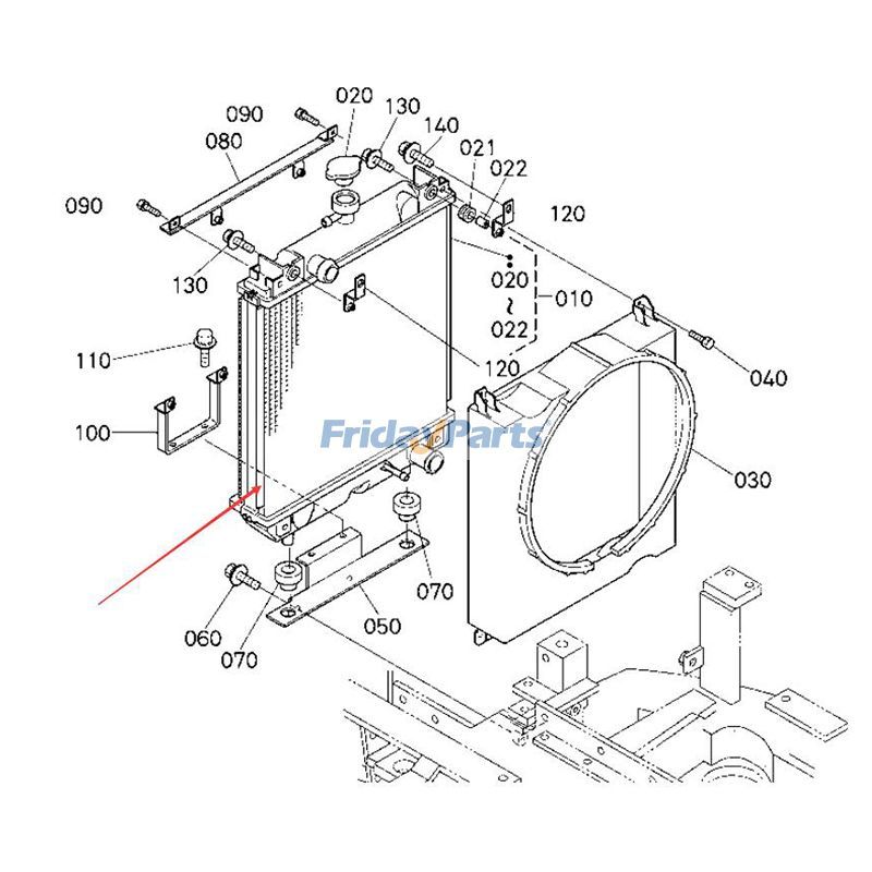 Radiator RD411-42300 for Kubota Excavator U50-3 U45-3 KX121-3 KX161-3 for less