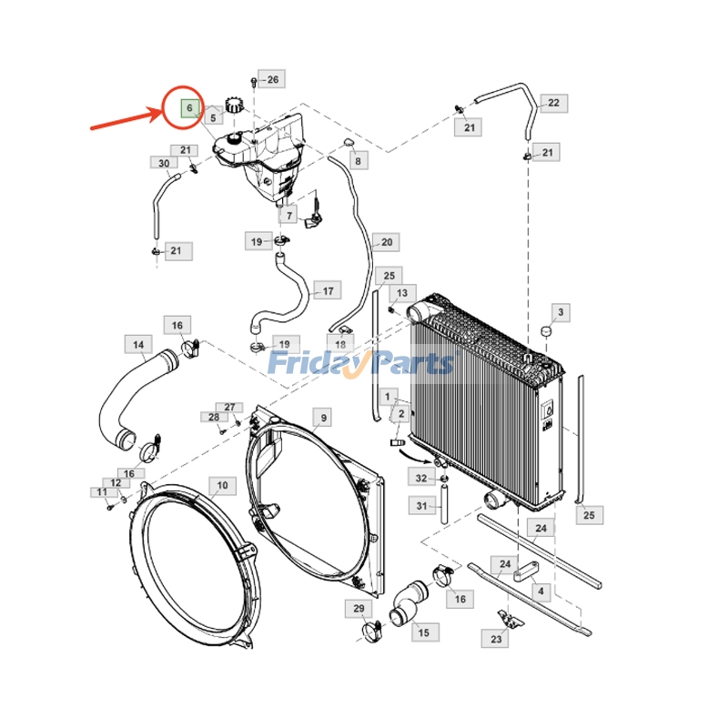FridayParts Ausgleichsbehälter für Kühler