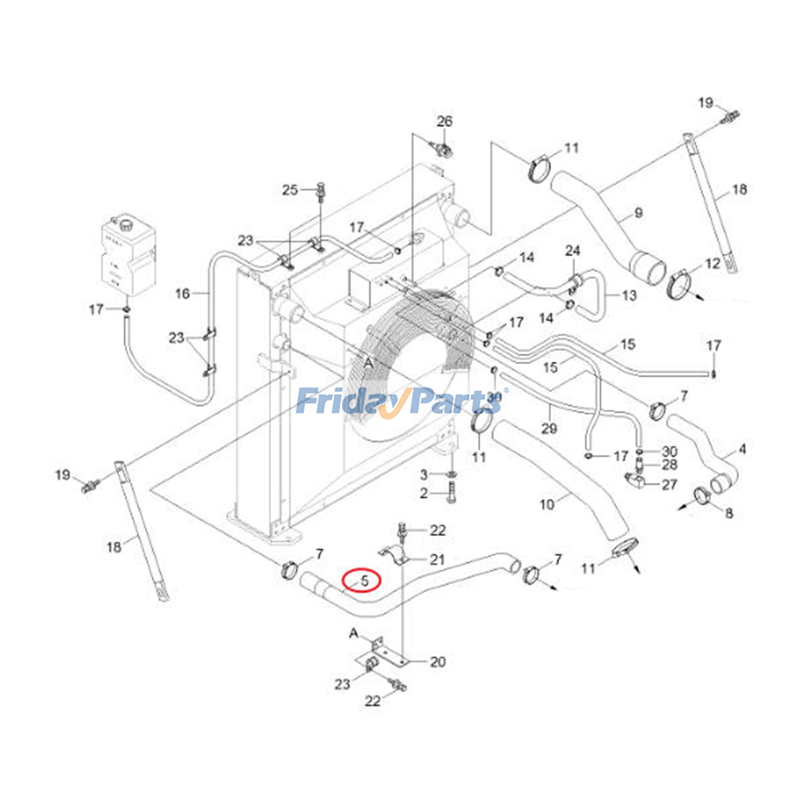Radiator Upper Hose for Excavator