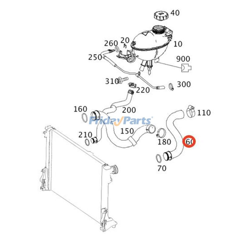  Radiator Hose For Mercedes Benz