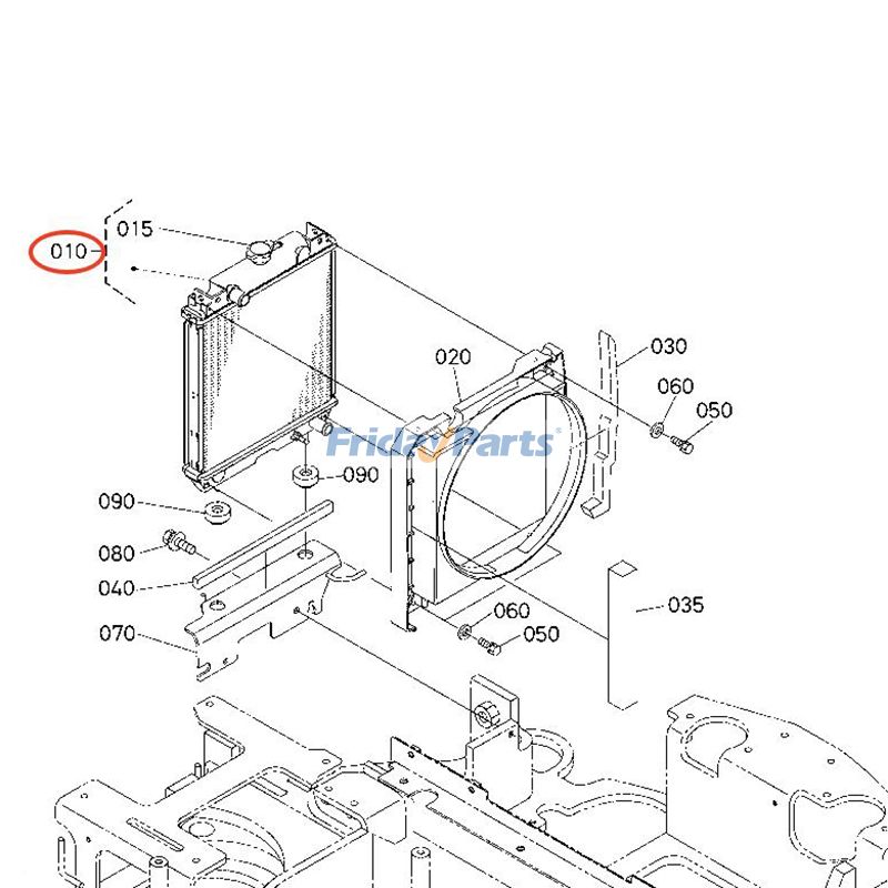 Radiateur RB557-42300 pour excavatrice Kubota U27-4pourPour KUBOTA
