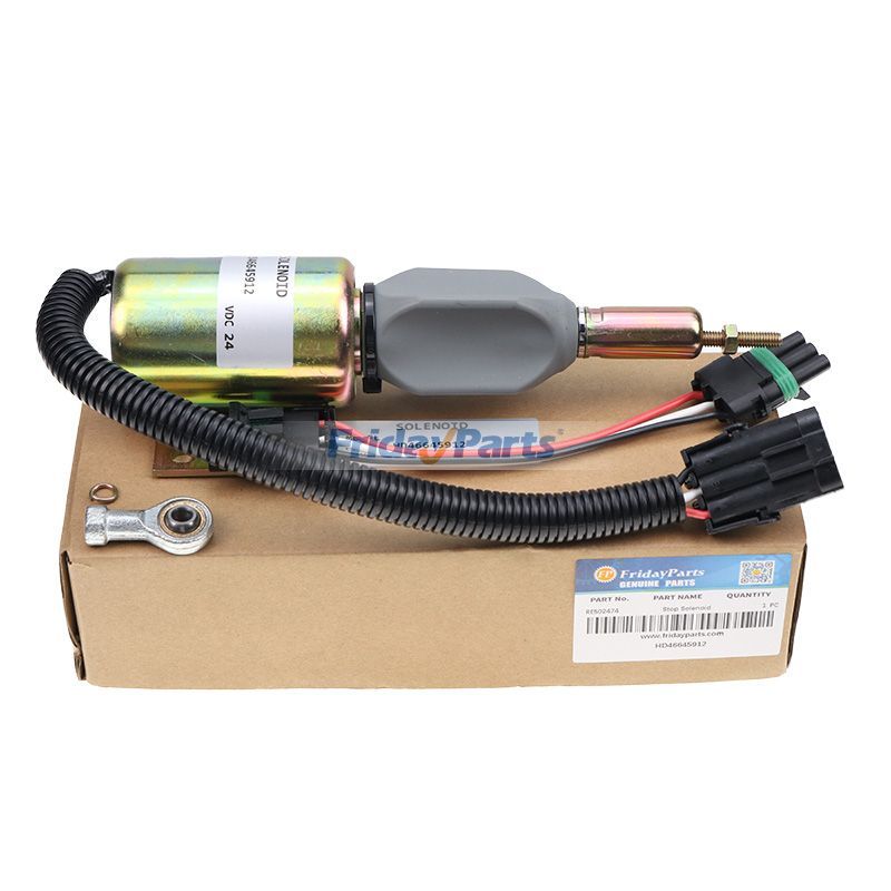 24V Fuel Shutdown Solenoid Valve for John Deere Excavator 120 160LC 200LC 230LC 230LCR 270LC Cummins 6CT