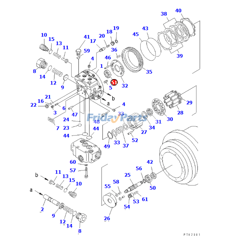 Rear Bearing for Excavator