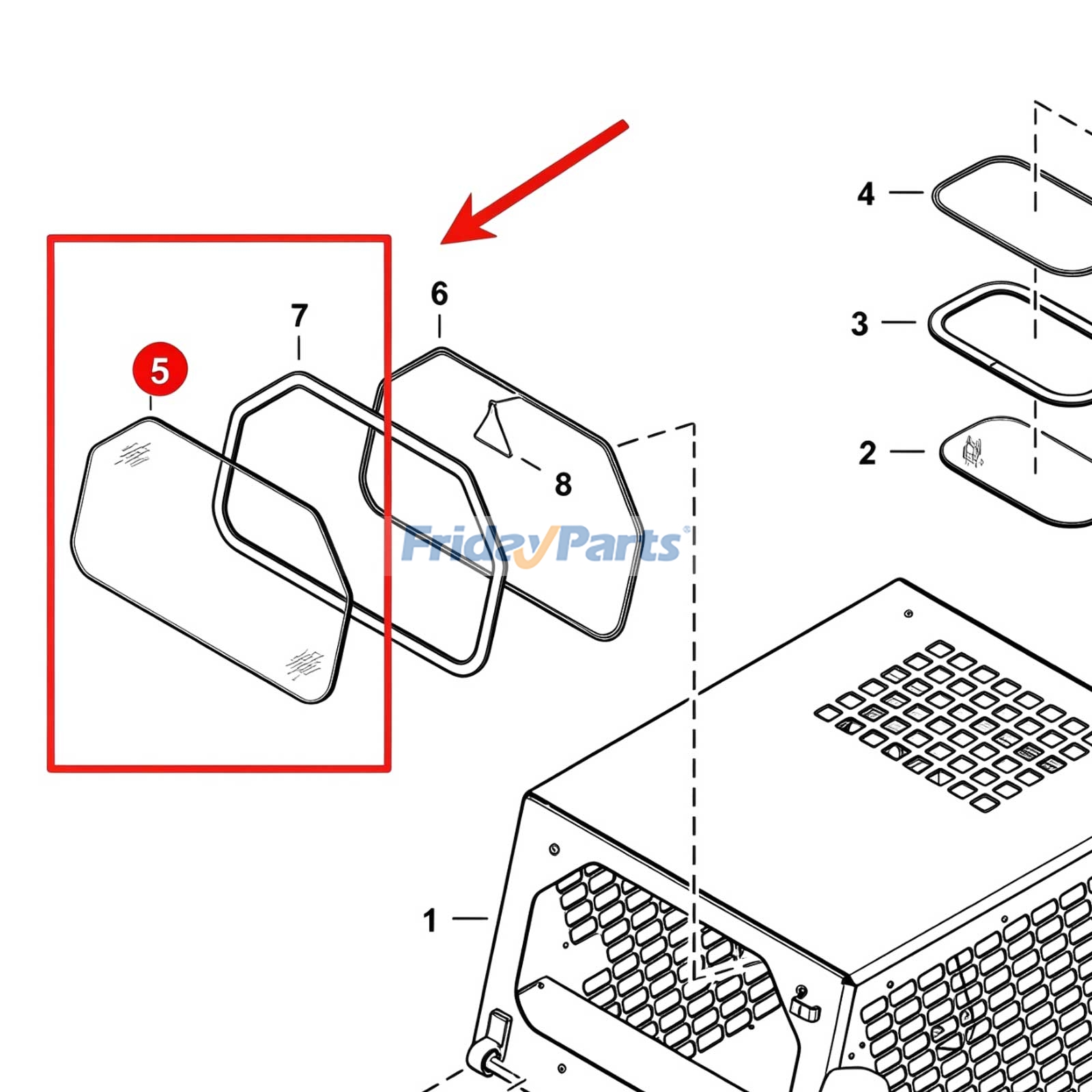 Rear Cab Window Glass  for Loader