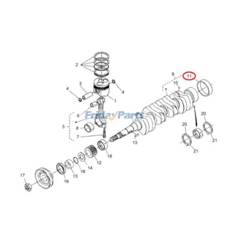 HYUNDAI用,KUBOTA用リアクランクシャフトブッシング L2850F L3560DT MX4700F MX5000F