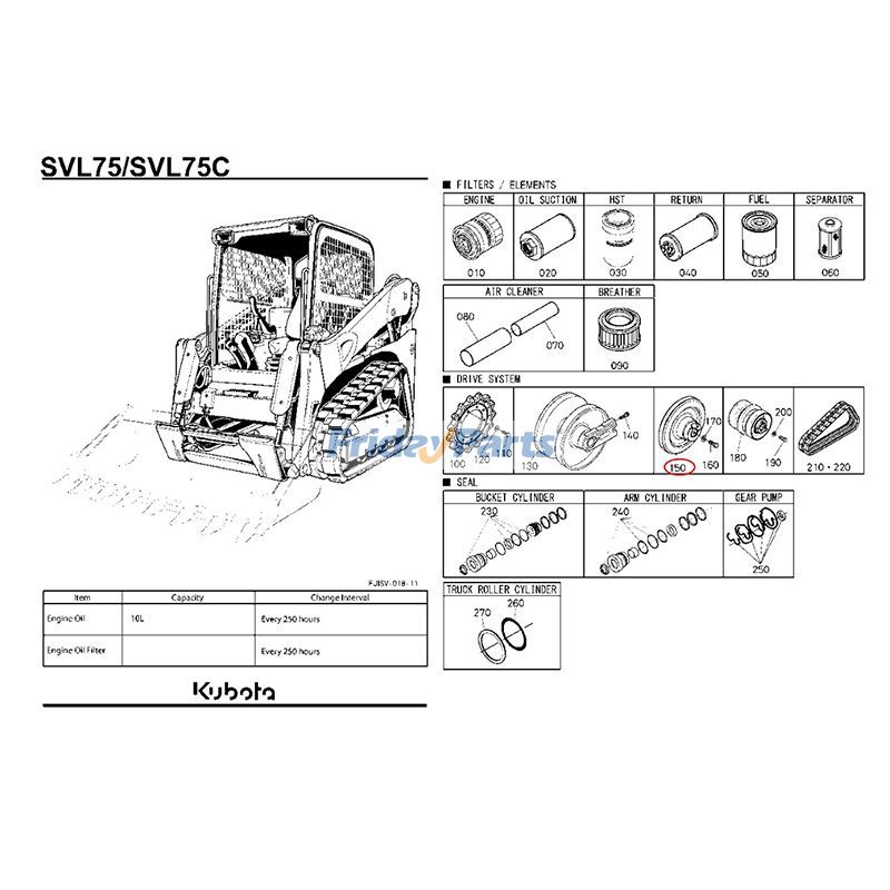 KUBOTA用ローダー用リアアイドラー