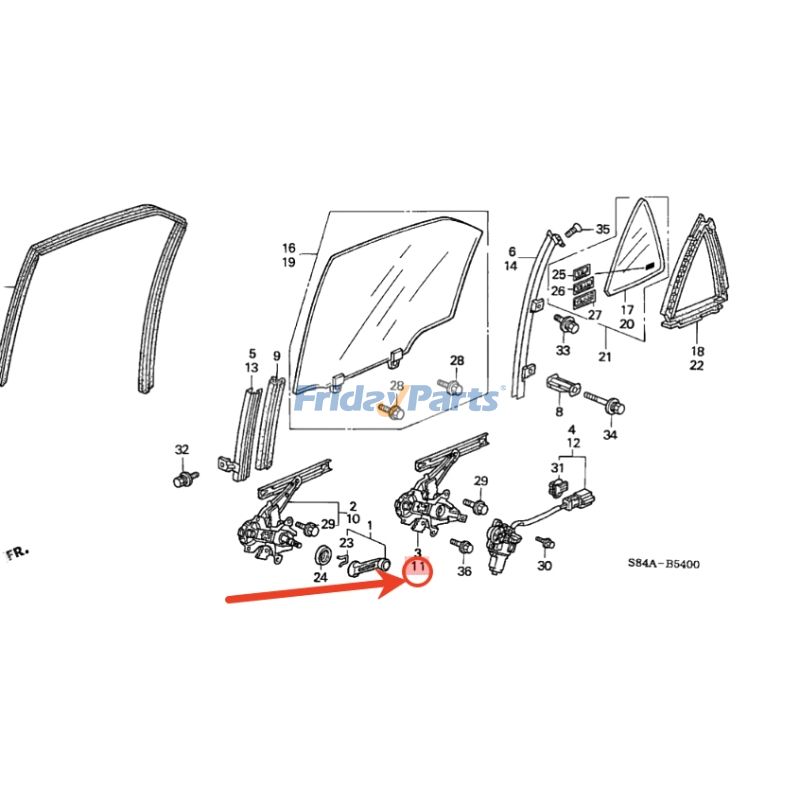 Rear Left Power Window Regulator with Motor for Vehicle
