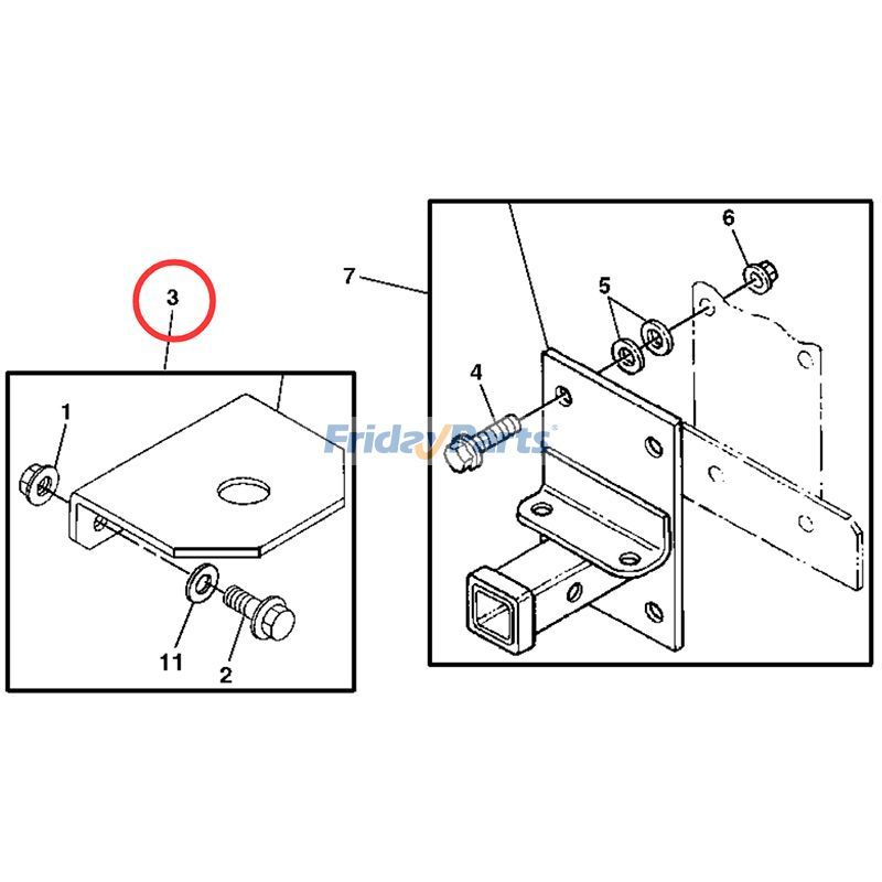 Rear Tow Hitch Kit For JOHN DEERE Heavy-Duty UTV