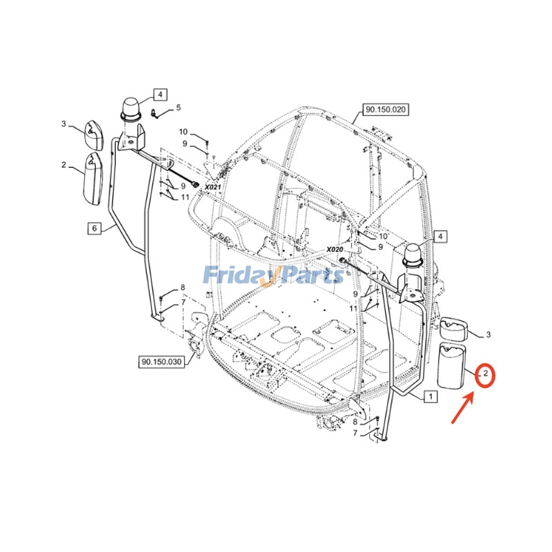 Rear View Mirror for Harvester