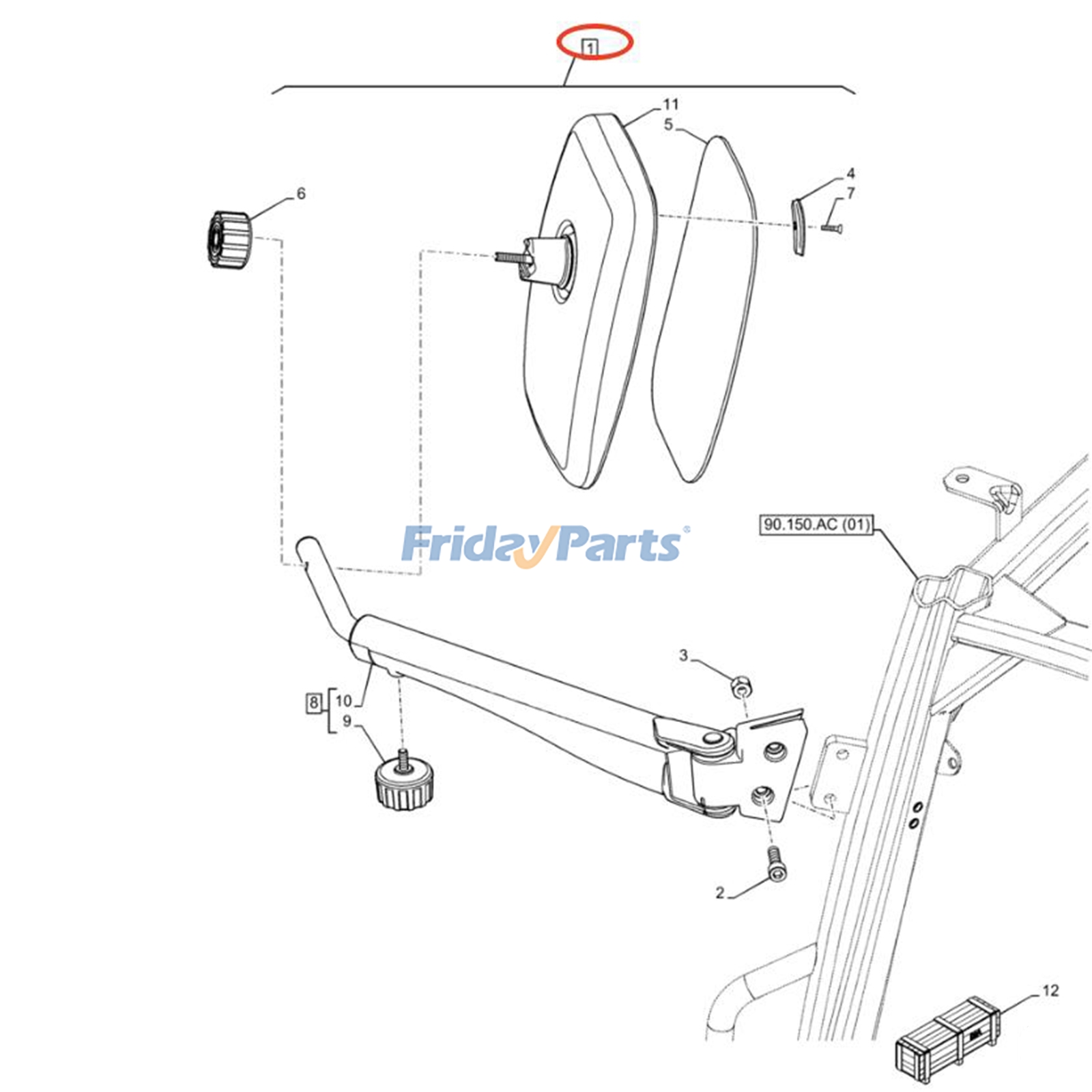 Rear View Mirror for Tractor
