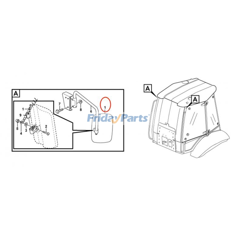Rear-View Mirror for Excavator,Loader
