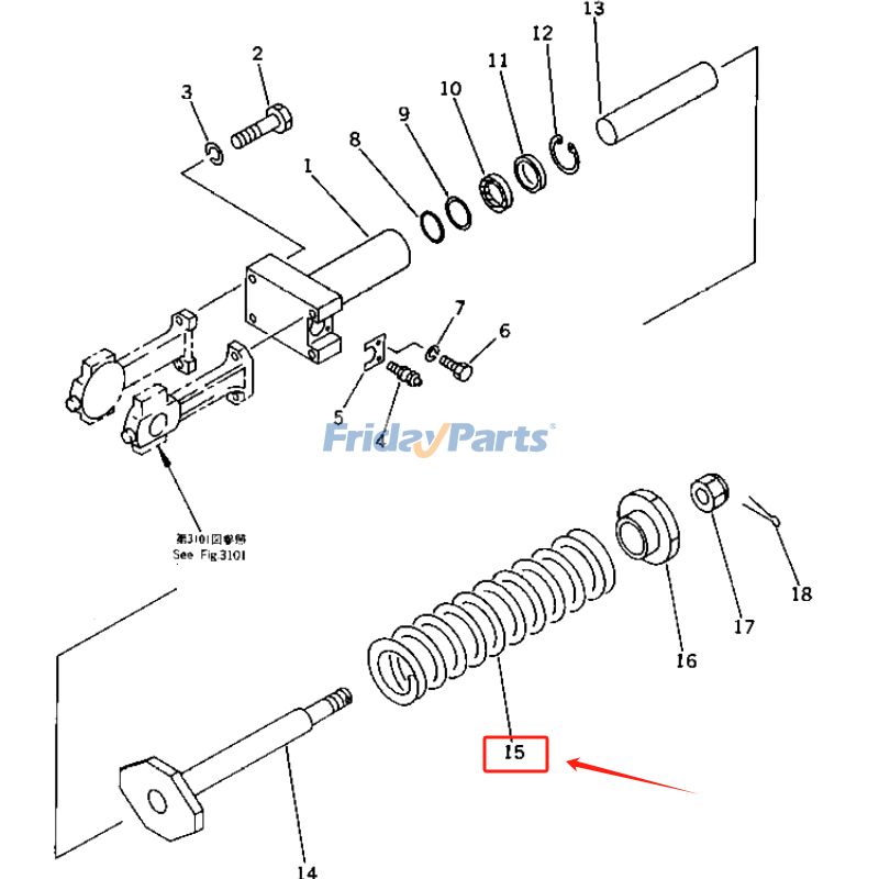 FridayParts Rückholfeder PC40 PC45 PC40R PC40T PC38UU PC50UD PC50UG PC50UU