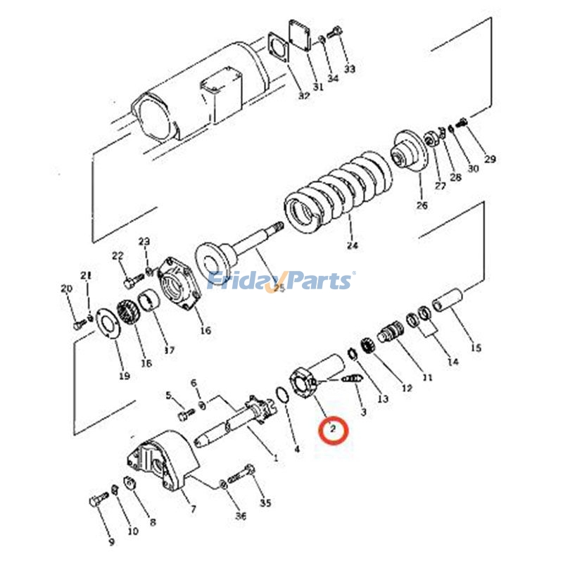 Rückstoßzylinder 135-30-34150 für Komatsu Planierraupe D57S-1 D57S-1B D58E-1 D58E-1A D58E-1B D50A-16 D53S-17für Für KOMATSU