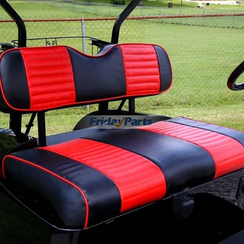 Ensemble de housses de siège avant et arrière pour voiturette de golf rouge/noir/orange/vert (4 pièces) pour Club Car Precedent/Tempo